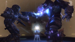 ODST rookie battling a Covenant enemy in 'Halo 3: ODST'